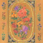 گل و مرغ با طلا