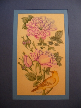 گل و مرغ آبرنگ پرداز